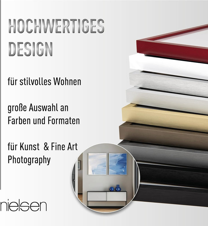 nielsen Aluminium Bilderrahmen C2, 50x60 cm, Eloxal Schwarz Glanz 50 x 60 cm Eloxal Schwarz Glanz, 5