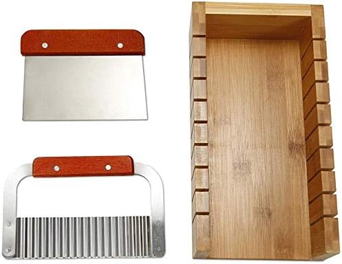 POFET Seifenschneider-Set, Holzformwerkzeug für Seifenherstellung, Brotschneider, Barschneider mit e