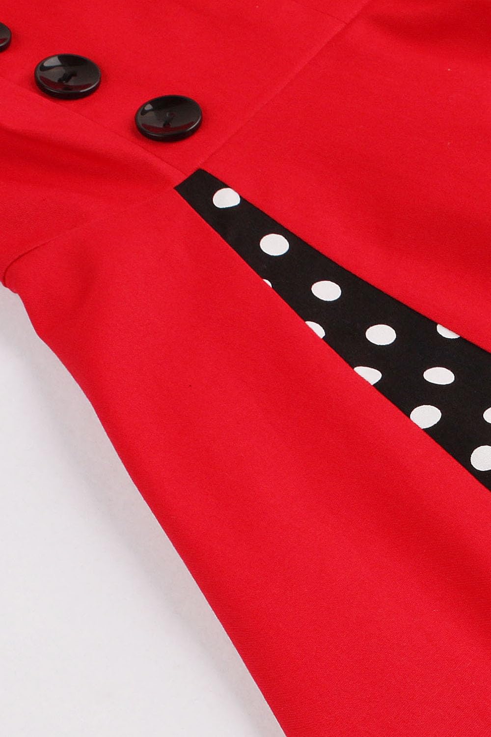 Axoe Damen 50er Jahre Kleider mit Gepunkte Rockabilly L Rot-polka Dots, L Rot-polka Dots