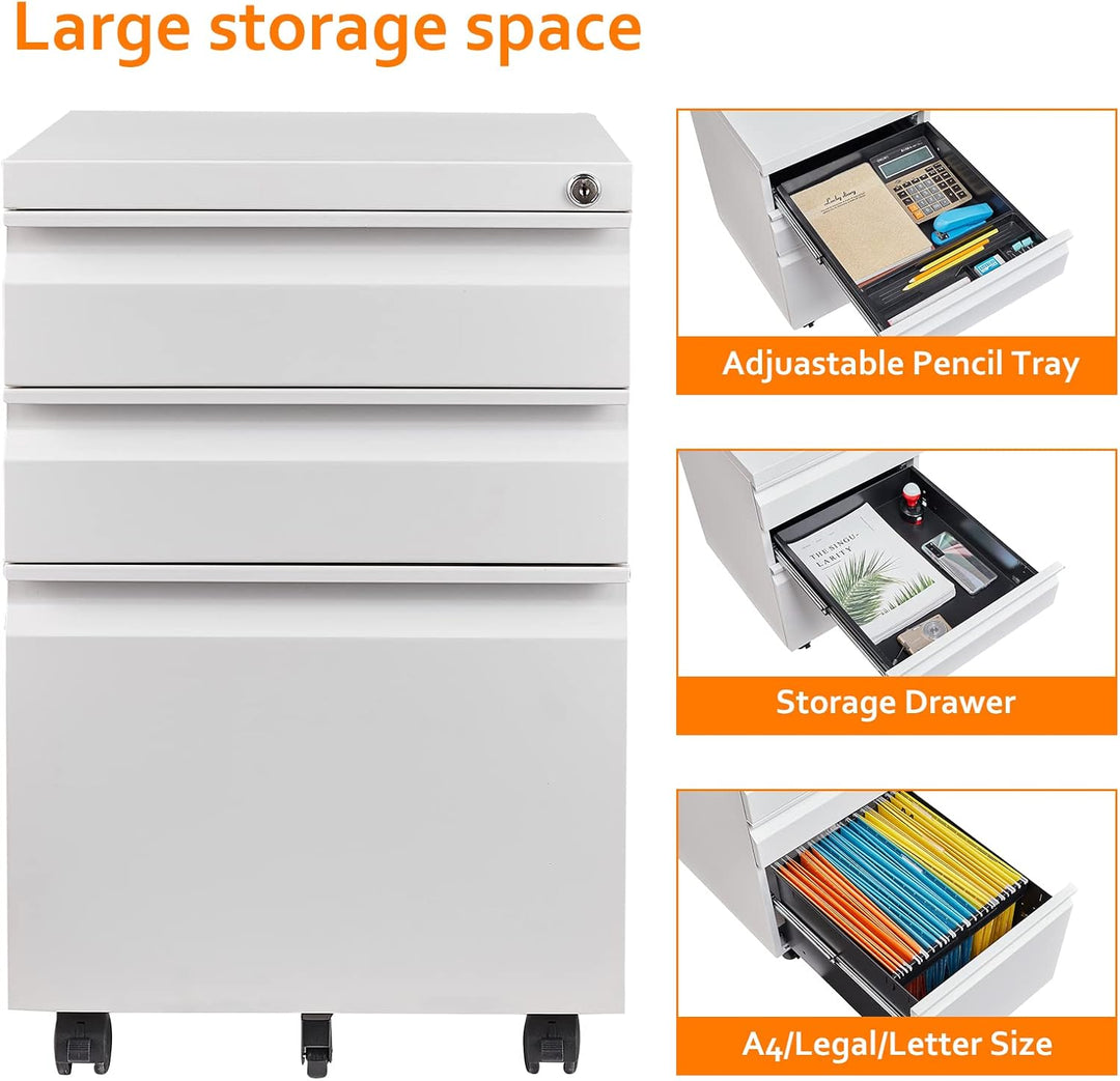 Rollcontainer Aktenschrank abschliessbar Büroschrank metallschrank File Cabinet Lagerschrank Beistel