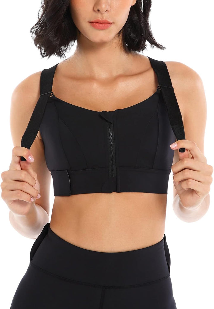Sport BH Damen Yoga Fitness Ohne Bügel Bustier Bra Top Workout Starker Halt Gepolsterter Gekreuzter