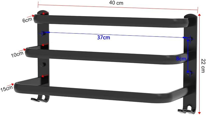 HONPHIER Handtuchhalter Bad 3 Tier Handtuchstange Badezimmer Aluminium Wand-handtuchhalter Handtuchh