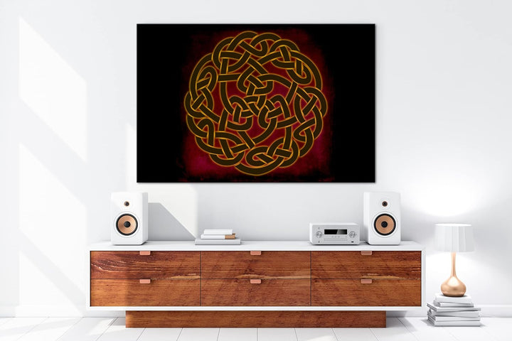 deyoli Keltisches Kreismuster Format: 80x60 als Leinwandbild, Motiv fertig gerahmt auf Echtholzrahme