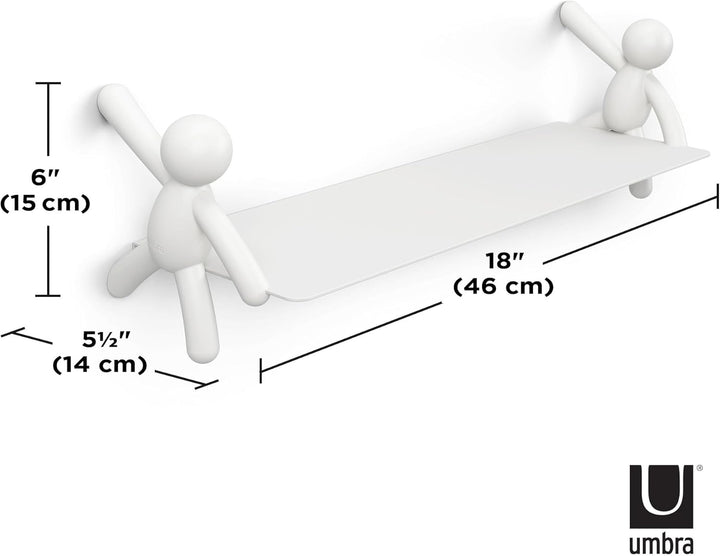 Umbra Buddy schwebendes Wandregal Shelves & Magazine Racks, Steel, White, Einheitsgrösse, Weiß