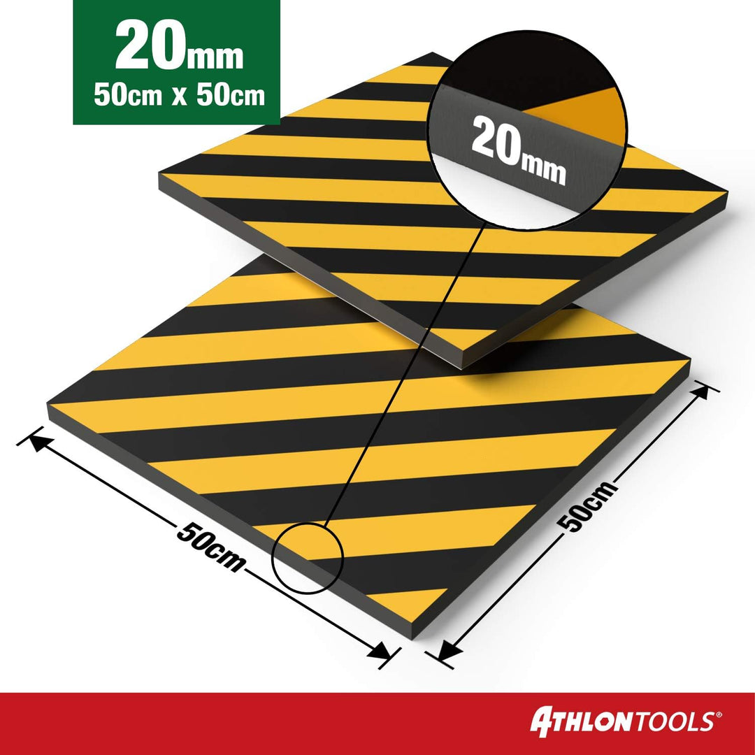 ATHLON TOOLS 2x XXL Garagen-Wandschutz reflektierend - je 50 x 50 cm - Selbstklebend - Rammschutz Pr