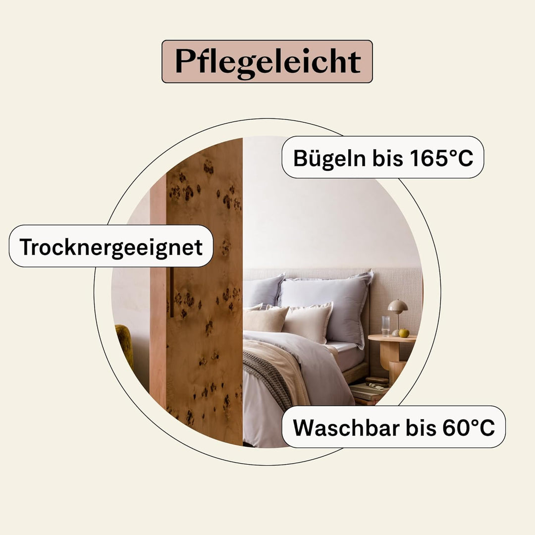 Amqua Mako Satin Kissenbezug 2er Set Kissenbezüge 80x80 cm, 100% ägyptische Baumwolle (Zertifiziert)
