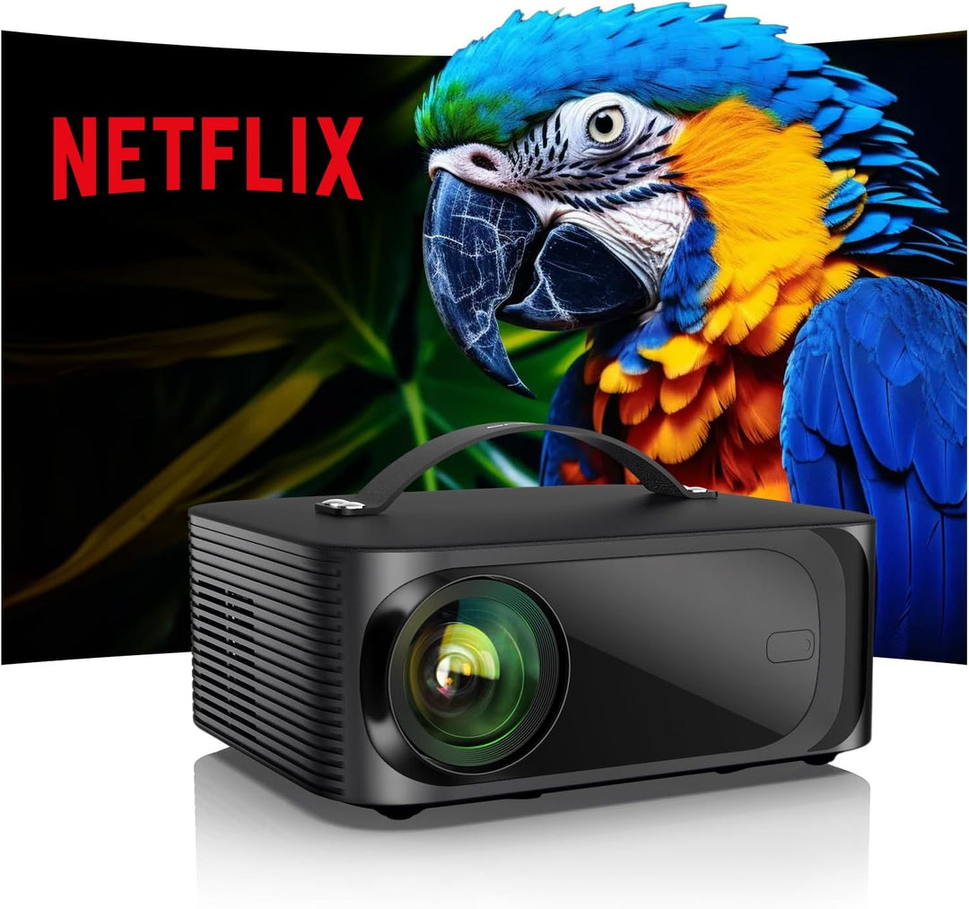 Beamer 4K【Official Netflix & Dolby Audio】 26000LM Remote Focus/6D Trapezkorrektur WiFi6 Bluetooth Sm