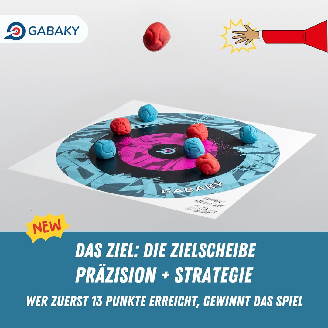 GABAKY Originelles Boccia-Spiel, Mix aus Puck und Curling, Ziel mit 8 weichen Kugeln, für jedes Terr