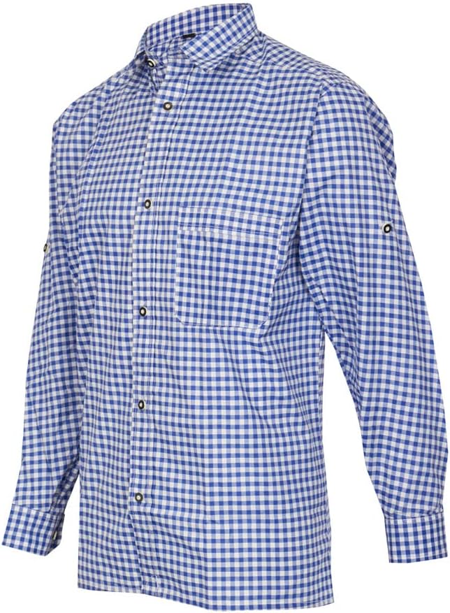 Herren Trachtenhemd Kariert Toni 5XL Blauweiss Kariert, 5XL Blauweiss Kariert