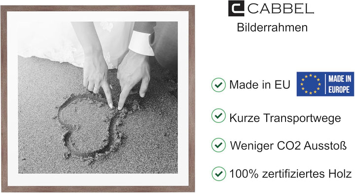 CABBEL 1x Bilderrahmen 60x60 cm Eiche Dunkel Rahmen 1-Pack | Dokumentenrahmen, Collage, Poster | MDF