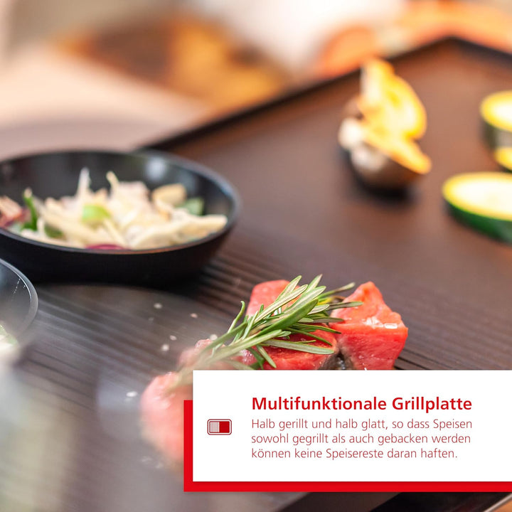 Solis Tischgrill 5 in 1 Table Grill 791 - Raclette + Grill + Wok + Pizza Grill + Crêpes - Raclette f