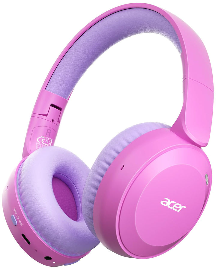 Acer Bluetooth Kopfhörer Kinder, 85/94 dB Lautstärkebegrenzer Rosa 3,5 mm Klinke, Rosa 3,5 mm Klinke