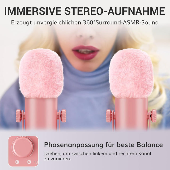 TONOR Podcast Mikrofon Set mit Audio Interface, ASMR Mikrofon, 2 Kondensatormikrofone, Audio Mixer,