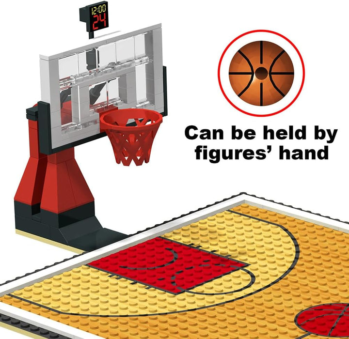 Nicolababe Baustein Bildungsspielzeug - Basketballplatz Grundplatten und Sätze von 2 Basketballständ