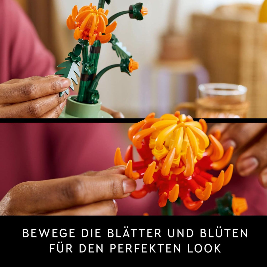 LEGO Icons Chrysantheme, kreatives Bauset für Erwachsene, Pflegeleichte Spielzeug-Pflanze zum Versch