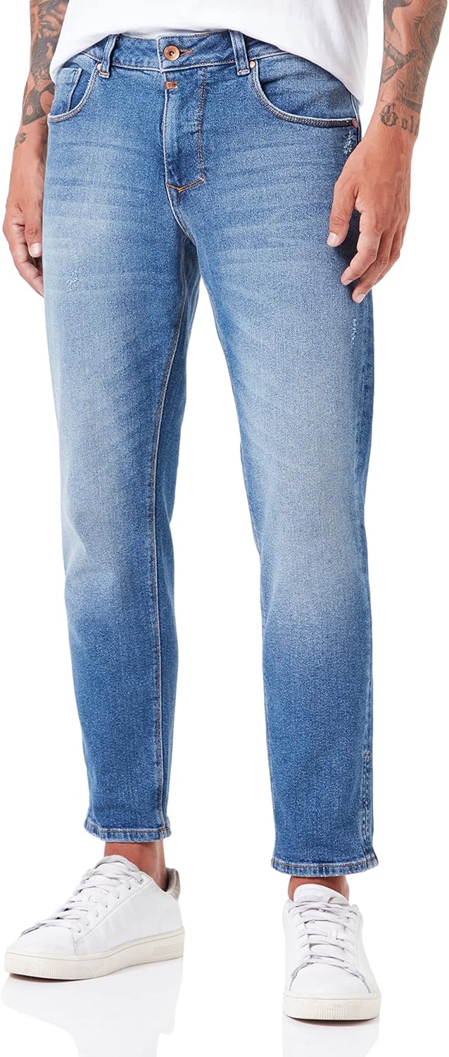 Timezone Herren Comfort Matztz Jeans, Light Riged Wash