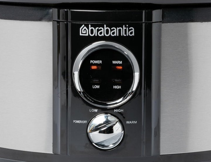Brabantia Slow Cooker, Antihaftbeschichtung, drei verschiedene Heizstufen, Kontrollleuchte, abnehmba