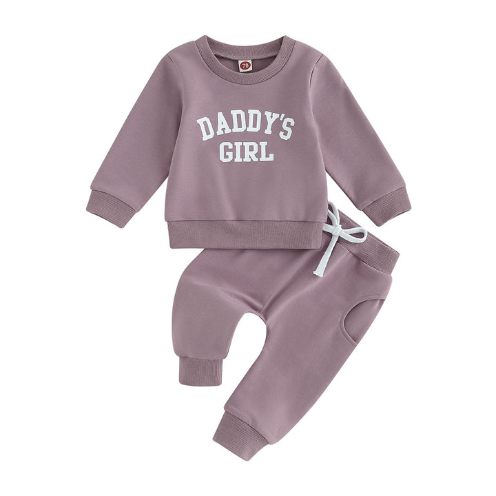 Baby Mädchen Kleidung Sweatshirt + Lange Hose Zweiteiler Babykleidung Set Kleinkind Outfits A Lila 6