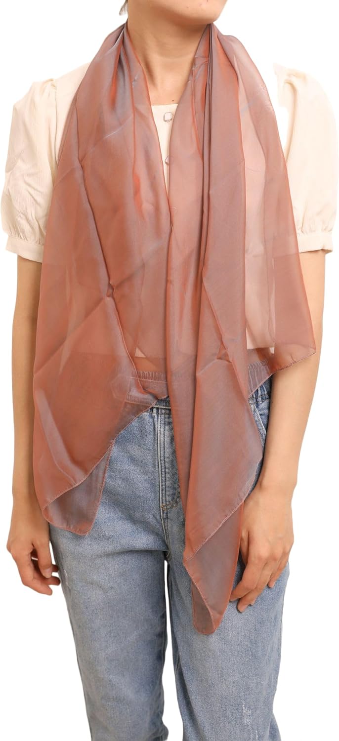 Damen Unifarbe Seidentaft 100% Chiffon Seide festlich Stola Schultertuch Schal für Abendkleider 200