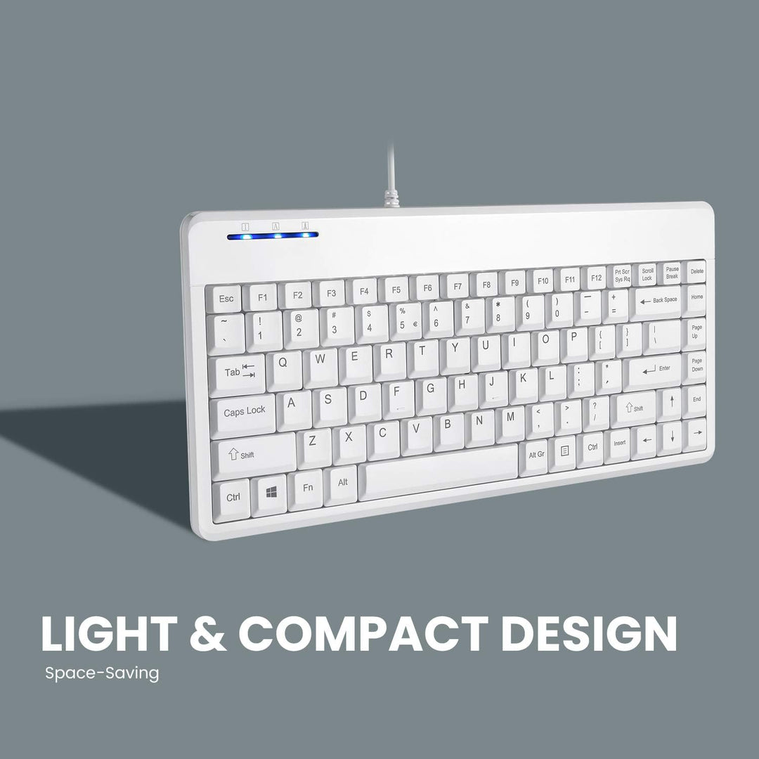 Perixx PERIBOARD-409WU US, Wired USB Mini Keyboard - White - US English… USB Typ-A Weiss, USB Typ-A