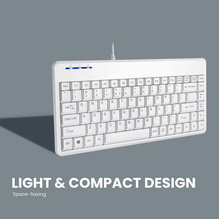 Perixx PERIBOARD-409WU US, Wired USB Mini Keyboard - White - US English… USB Typ-A Weiss, USB Typ-A