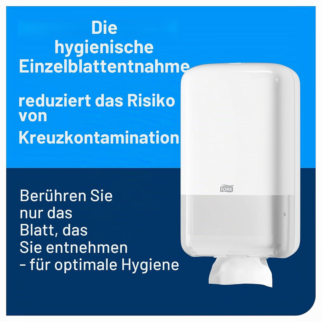 Tork 556000 Spender für Einzelblatt Toilettenpapier / Tork T3 Toilettenpapierspender für hygienische