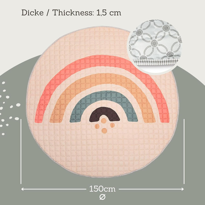 Hakuna Matte Gesteppte Krabbeldecke für Baby 150cm – Extra Dicke 1,5cm und Weiche Krabbelmatte in Sc