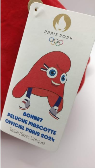 Doudou et Compagnie JO2433 Maskottchen Olympische und Paralympische Spiele – Mascotte MÜTZE, rot, on