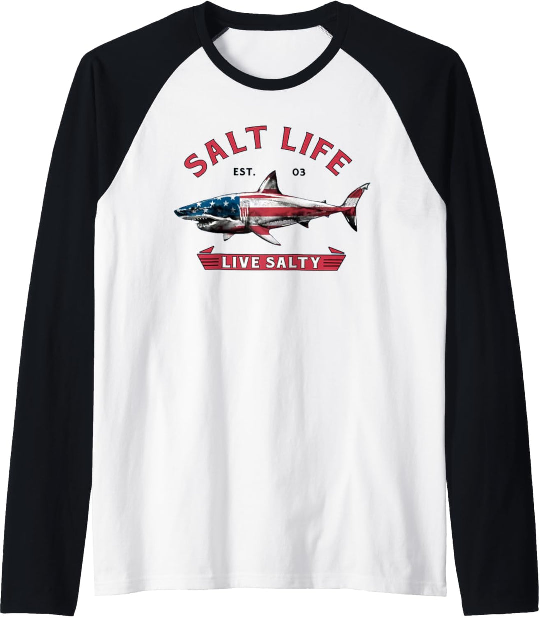Salt Shark Life Est 03 Live Salty Raglan