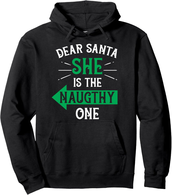 Weihnachten Xmas Matching Couple Naughty Partner Look Santa Pullover Hoodie