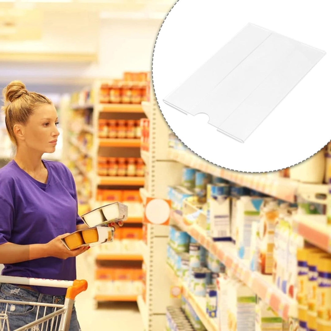 UKCOCO Transparenter Preisschild-Halter, 30 Stück Drahtregal-Etiketten, Acryl, Preisschild-Halter, W