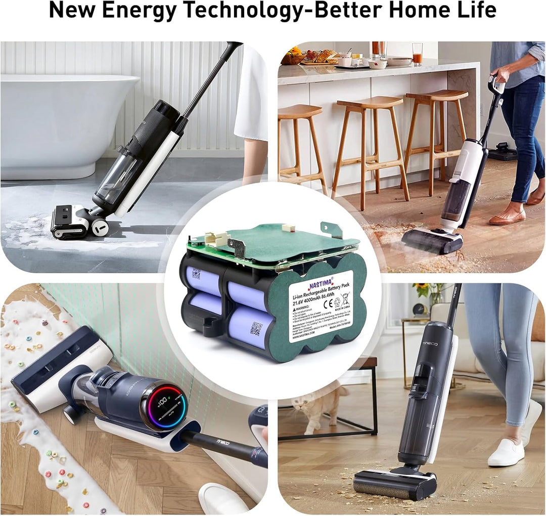 NASTIMA 21,6V 4000mAh Li-ion Akku, Li-ion Ersatzakku für Tineco Floor One S5 Pro 2, S5 Smart, S5 Ste