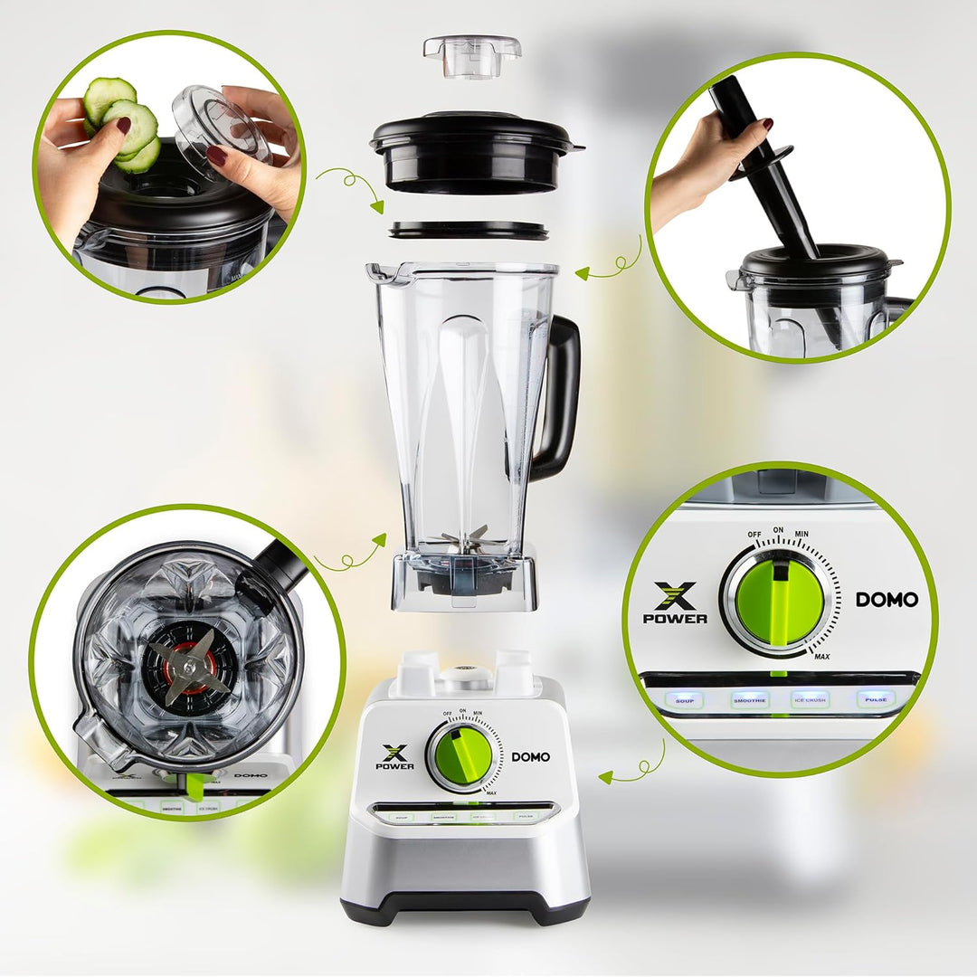 DOMO DO747BL Xpower Blender/Standmixer - Krug aus Tritan - 2 L - 1500 W