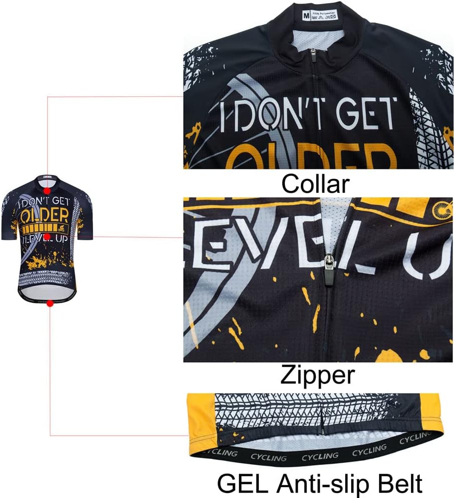 Langarm-Radtrikot für Herren, reflektierend, für BMX, MTB, atmungsaktiv und bequem, S-3XL M 2ht04, M
