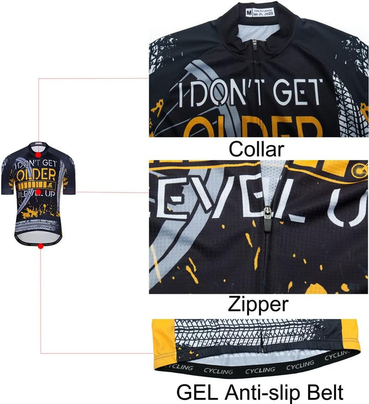 Langarm-Radtrikot für Herren, reflektierend, für BMX, MTB, atmungsaktiv und bequem, S-3XL M 2ht04, M