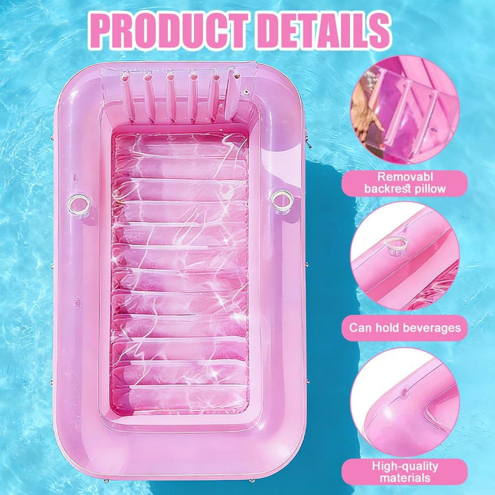 178x116cm Aufblasbare Tanning Pool mit Kühler Aufblasbarer Sonnenpool, Tanning Pool Luftmatratzte Po