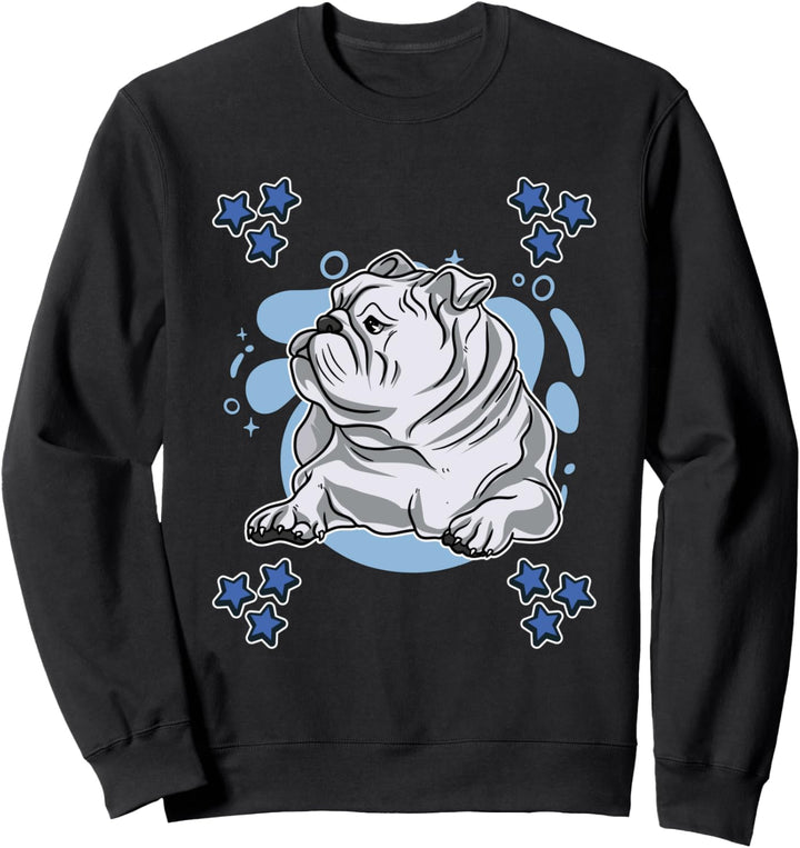 Herren Bulldoggen Zeichnung Sterne Jungen Bulldoggen Sweatshirt