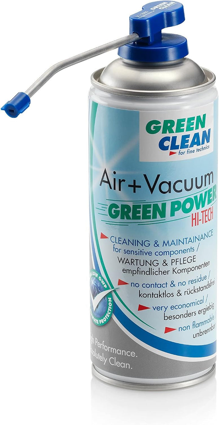 GREEN CLEAN V-2000 Top Ventil mit TurboDüse, gekröpftes Rohr 12 cm für Air und Vaccum Power blau