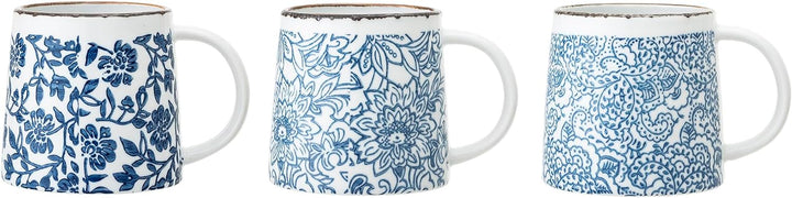 Bloomingville Tassen Molly, blau, Keramik, 3er Set