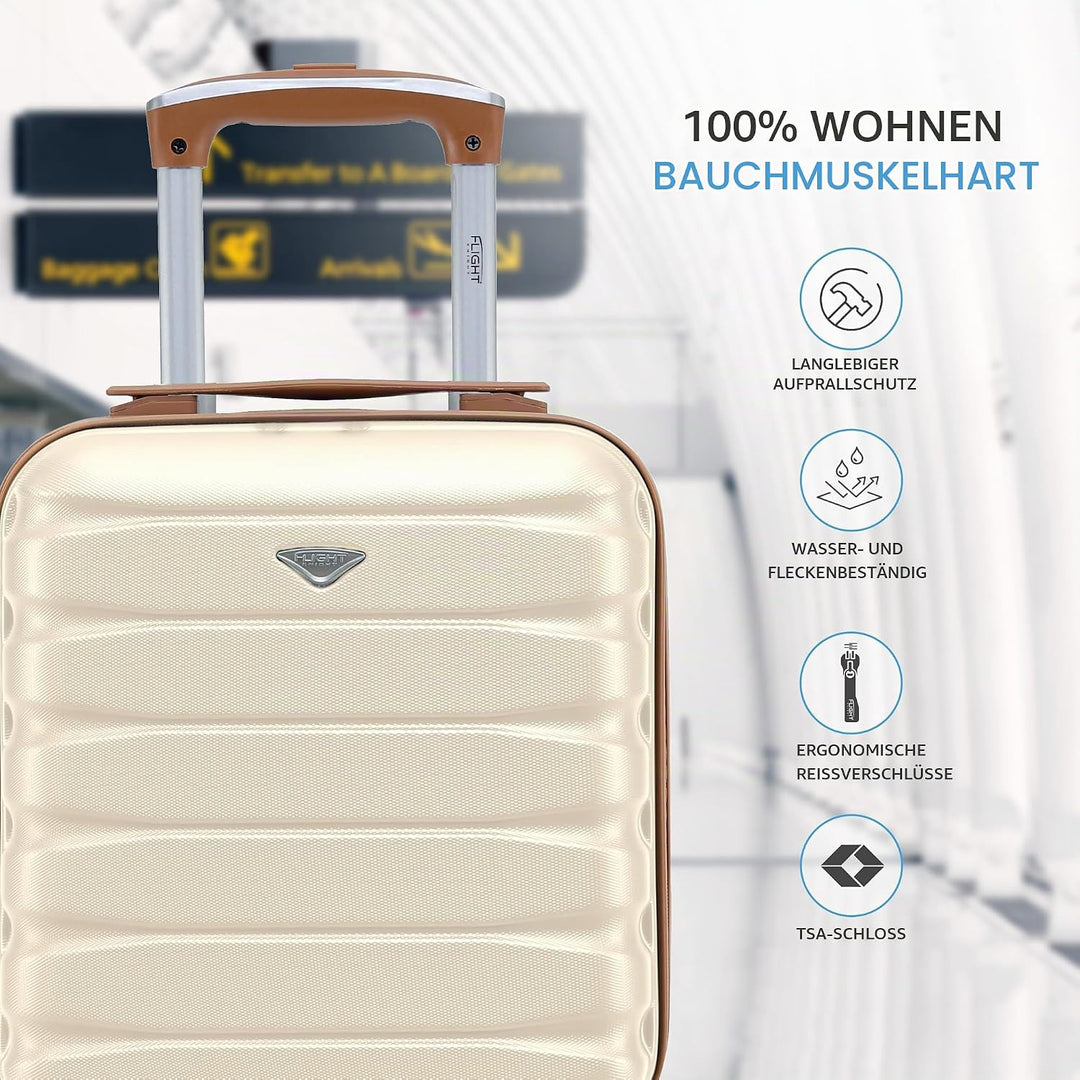 Flight Knight Leichte 4-Rad-abs-hartschalenkoffer Handgepack, Zugelassen Fur Uber 100 Fluggesellscha