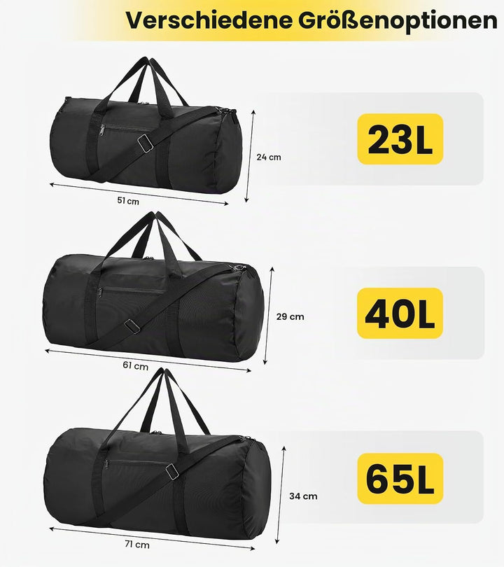 Vorspack 24 Inches Sporttasche Herren Damen - Faltbare Reisetasche Handgepäck with Innentasche Wasse