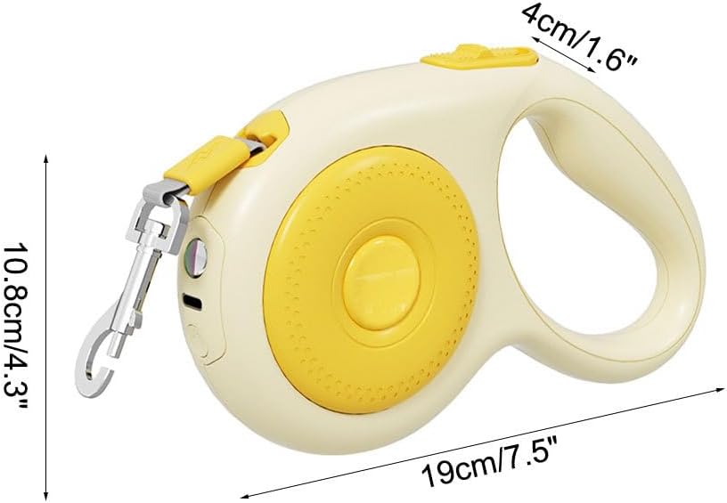 Einziehbare Hundeleine, 5m, Robuste Hundeleine aus Nylon mit LED-Licht, 360° Verwicklungssicher, Aus
