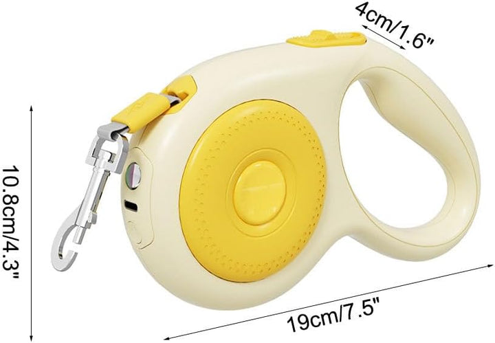 Einziehbare Hundeleine, 5m, Robuste Hundeleine aus Nylon mit LED-Licht, 360° Verwicklungssicher, Aus
