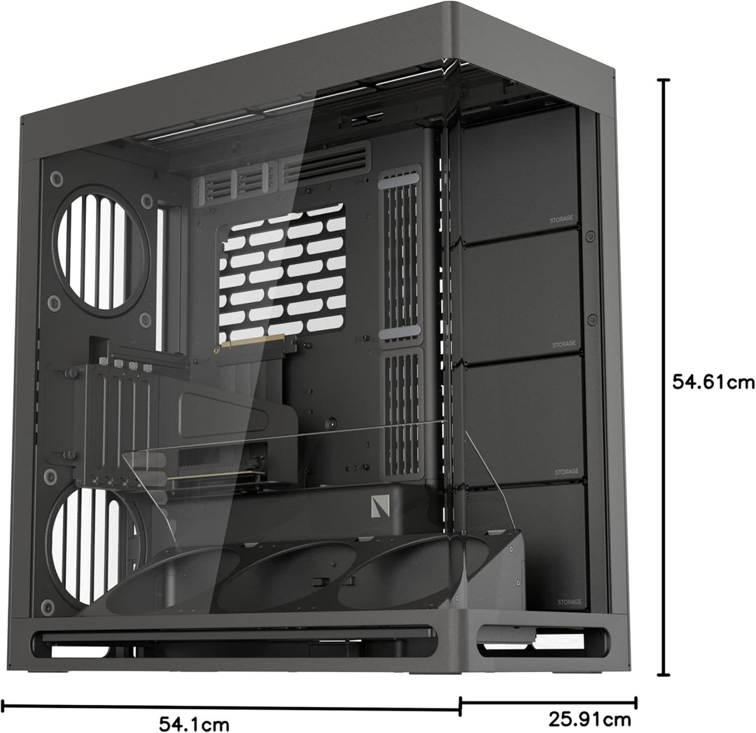HAVN HS 420 VGPU Dual-Chamber ATX Mid Tower PC Gehäuse Schwarz | PCIe 5.0 Vertical GPU Kit, 11x 140m