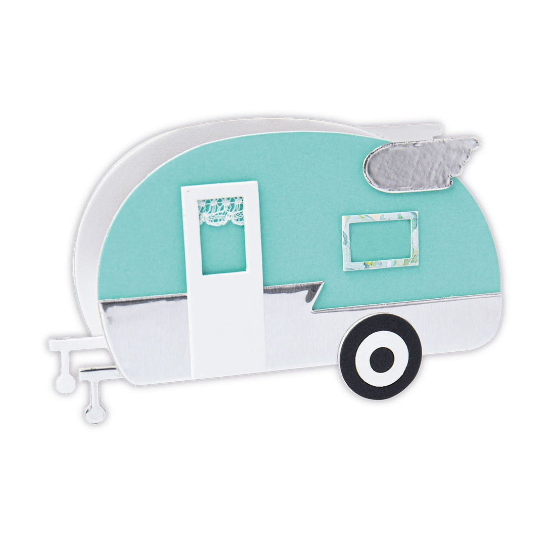 Sizzix Grösse-Anzeigetafeln L Stanzschablone Camper 3-D von Eileen Hull, 665155, Mehrfarbig, Einheit