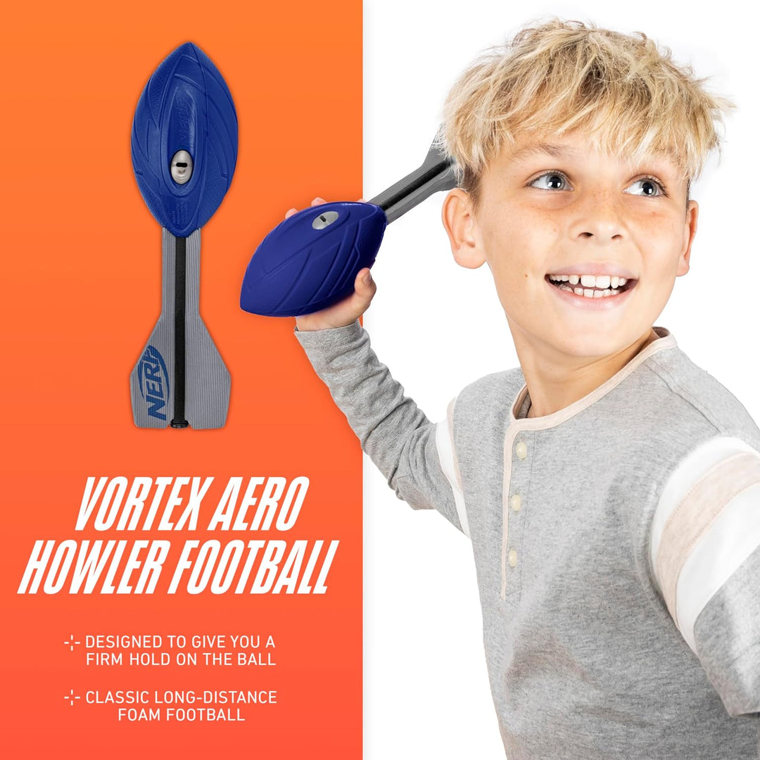 Nerf Vortex Aero Howler Foam Ball - Klassischer Langstreckenfussball -- Flugoptimierender Schwanz --