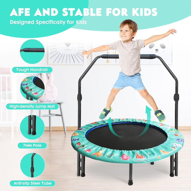 Trampolin Kinder Indoor Outdoor Ø 91cm Klein Mini Kindertrampolin Klappbar ohne Netz Zuhause Eckig B