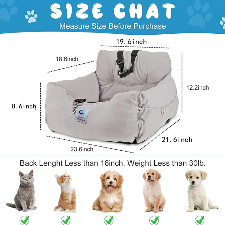 Aidou Hundeautositz, Hunde-Sitzerhöhung für kleine, mittelgrosse und grosse Hunde, Katzen, Haustier-