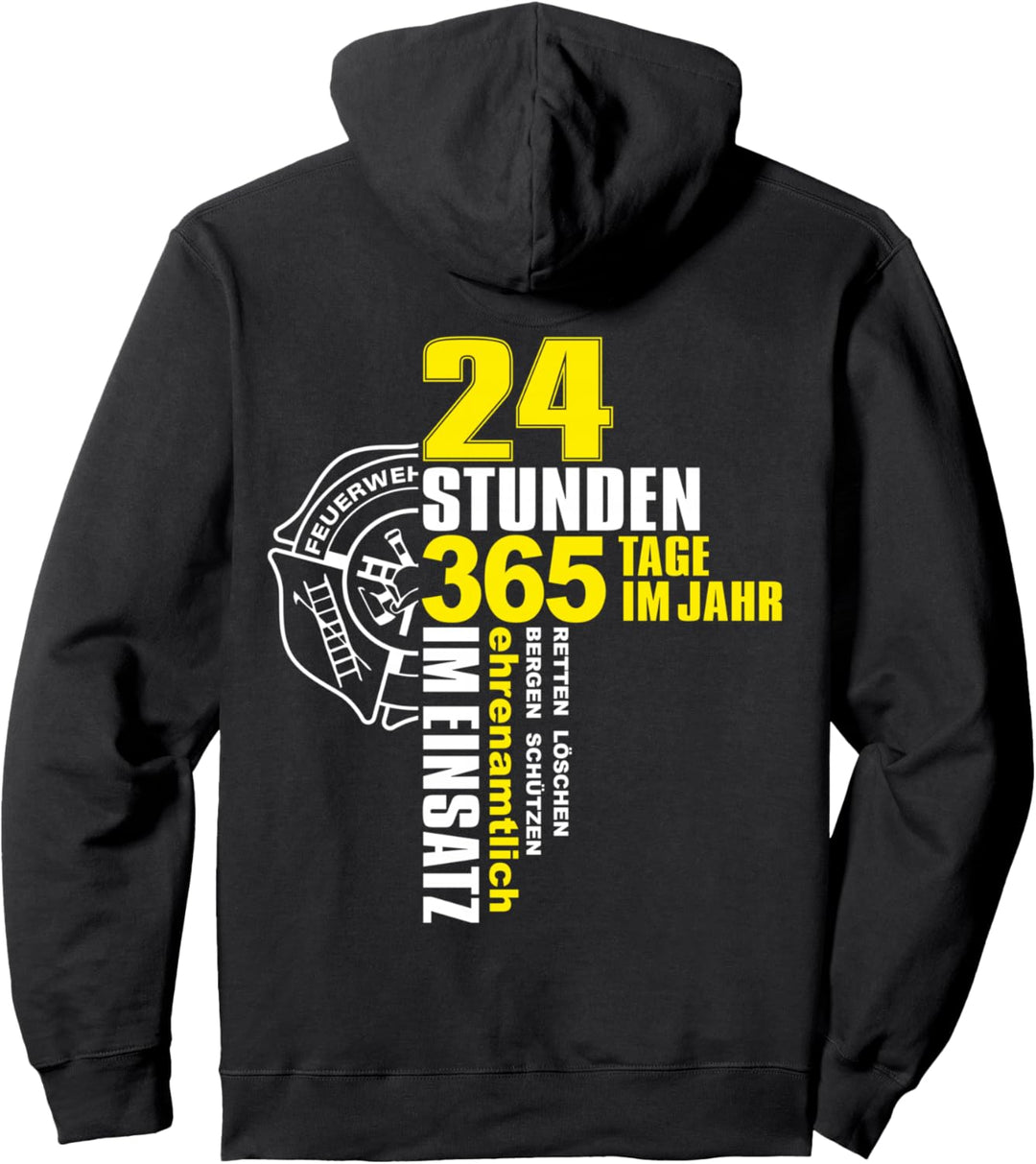 Feuerwehr Notruf 112 Rettungsdienst Firefighter Designmotiv Pullover Hoodie