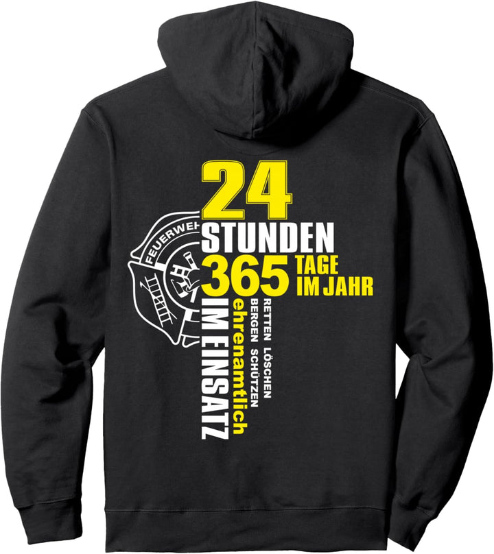 Feuerwehr Notruf 112 Rettungsdienst Firefighter Designmotiv Pullover Hoodie